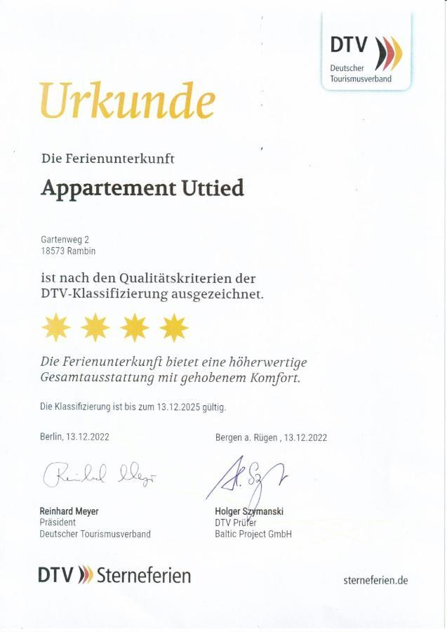Appartement Uttied Mit Terrasse Und Garten - 4 Sterne Dtv Rambin Luaran gambar